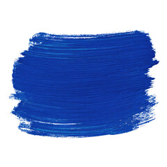 Bold, textured, vibrant blue paint stroke
