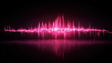 abstract sound background of pink neon sound waves on black vibrant glowing audio waves music background dj dance party audio spectrum and equalizer voice recording sound frequency
