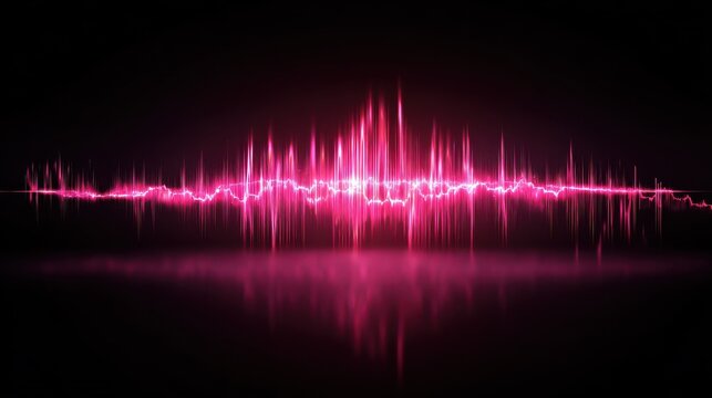 abstract sound background of pink neon sound waves on black vibrant glowing audio waves music background dj dance party audio spectrum and equalizer voice recording sound frequency