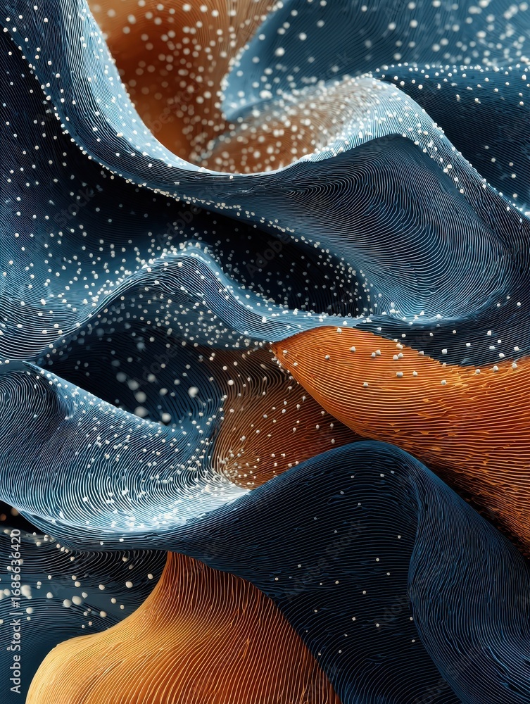 Aufkleber an abstract artistic representation of digital dots in flowing shapes
