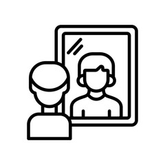 Self Reflection line icon