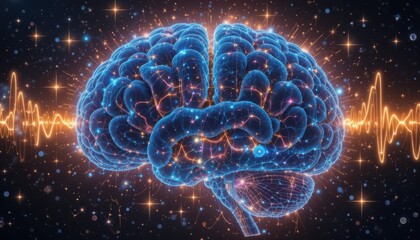 Fototapeta premium Exploring Boiled Eggs and Brainwaves in a Cosmic Environment