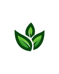 Naklejka premium Green leaves logo, stylized, nature-inspired, organic, growth