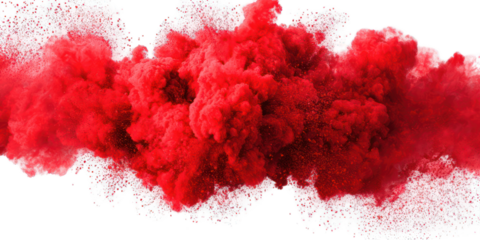Red smoke clouds against a black background