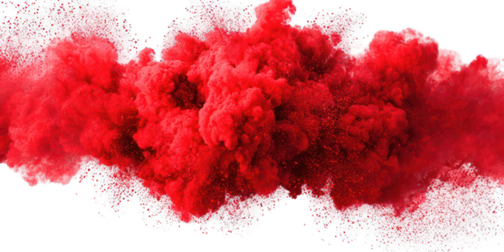 Red smoke clouds against a black background
