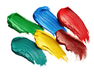 Vibrant brushstrokes of various colors