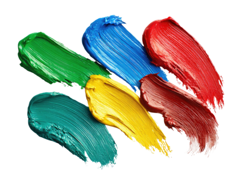 Vibrant brushstrokes of various colors