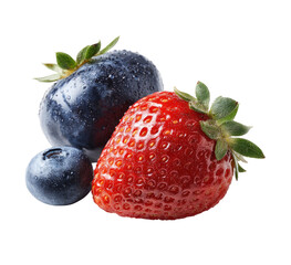 Close-up of blueberries and a strawberry (1)