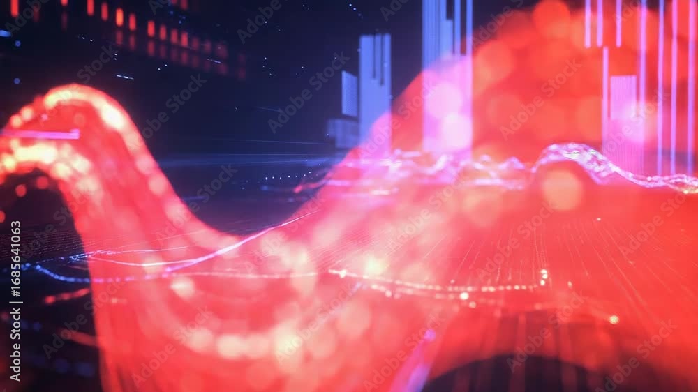 Poster abstract data stream flowing through cyberspace