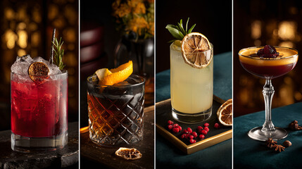 High-end cocktail menu images