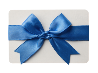 Gift card with a vibrant blue ribbon bow (1)