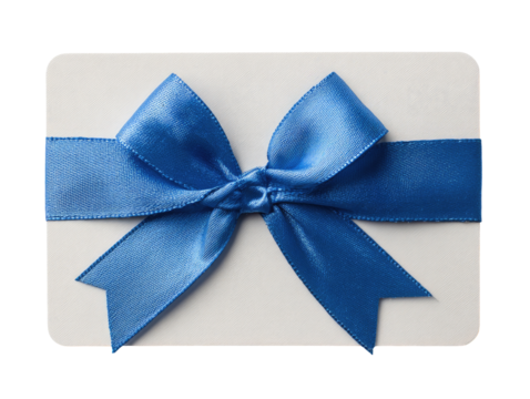 Gift card with a vibrant blue ribbon bow (1)