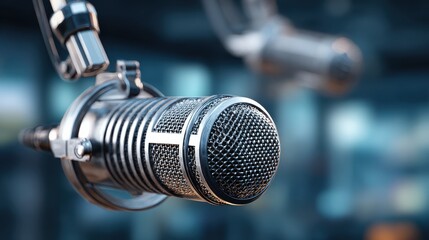 broadcaster content stream online engagement studio background business coverage microphone detail air segment review analysis personal broadcast live delivery voice approach digital forum