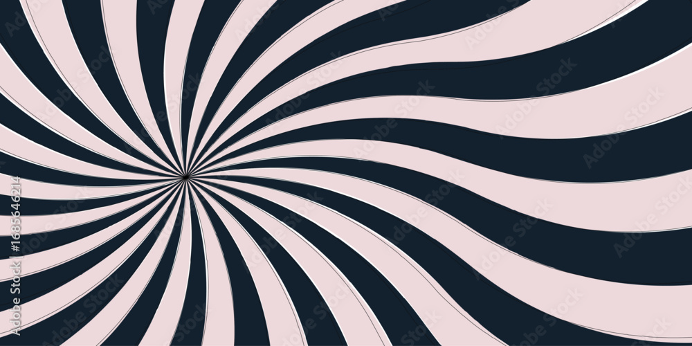 Poster abstract background with hypnotic spiral wavy rays pattern. curve smoothly, forming swirling vortex 