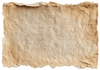 Aged, tattered paper sheet
