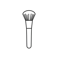 Makeup brush silhouette illustration with rounded bristles on a white background. EPS 10.
