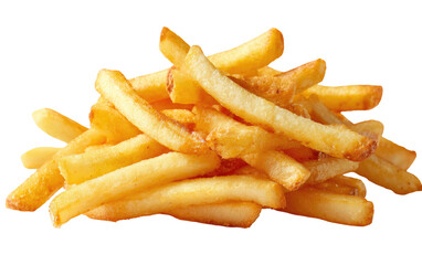 Golden-brown, crispy french fries piled high