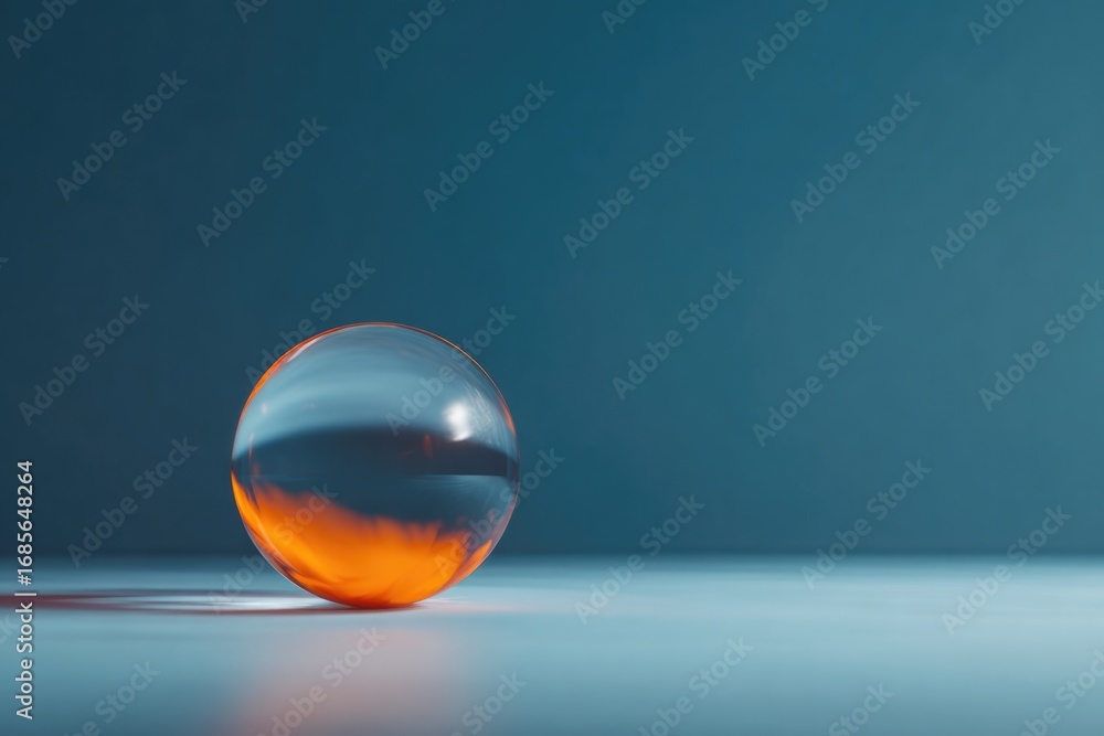 Aufkleber translucent orb reflecting warm colors, creating intriguing depth and visual contrast