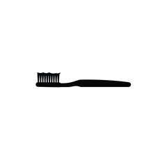 Toothbrush silhouette with eyelash-style bristles on a white background. EPS 10.