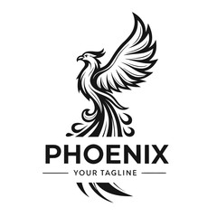Phoenix  Black logo design and shelty design 