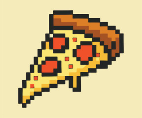 Pixel art  Pizza Food vintage Design