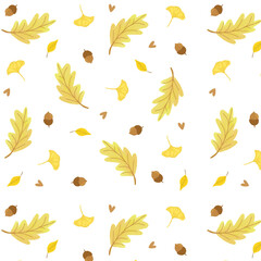 Fototapeta premium seamless pattern autumn leaves background transparent