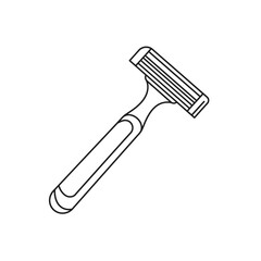ER (89).Disposable razor silhouette illustration for grooming tools on a white background. EPS 10.