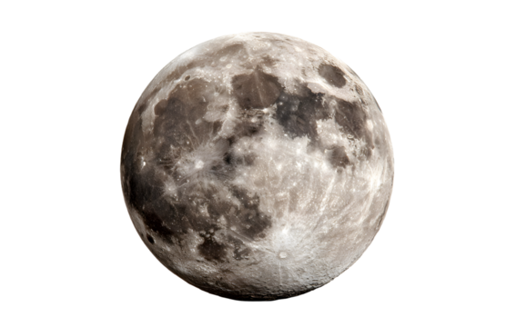 Full moon in PNG isolated n transparent background, oon isolated in PNG