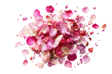 Delicate rose petals in a vibrant explosion