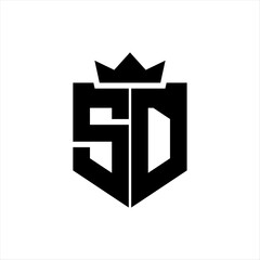 SD Vector image of a shield with a sharp geometric style and a pointed crown