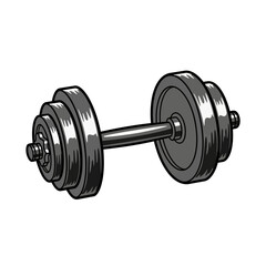 Naklejka premium A detailed illustration of a metal dumbbell, perfect for fitness and weight training exercises