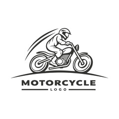  A black silhouette Motorcycle  logo  vector design  