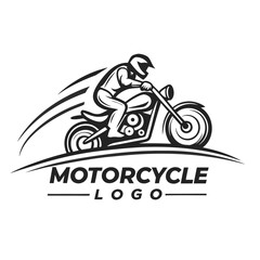  A black silhouette Motorcycle  logo  vector design  