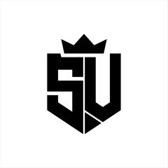 SV Vector image of a shield with a sharp geometric style and a pointed crown