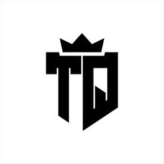 TQ Vector image of a shield with a sharp geometric style and a pointed crown