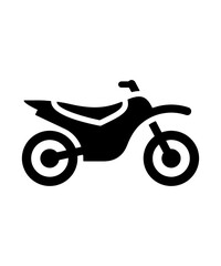 Fototapeta premium Monochrome Silhouette of a Dirt Bike Standing Out on a White Background Perfect for Transportation and Recreation Concepts