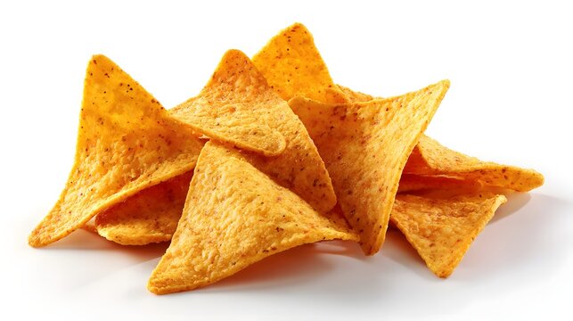 Corn chips nachos on white background - Powered by Adobe