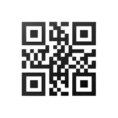 Black QR Code on Transparent Background for Mobile Scanning Information
