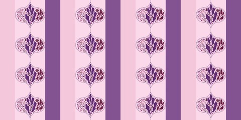 Autum Winter Pattern Background Illustration For Cover, Banner, Notes. Fall Winter Aesthetic Background.  Plant And Flower Pattern Background.