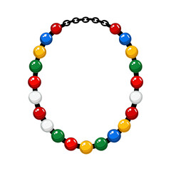 Obraz premium Colorful Beaded Necklace with Black Chain -