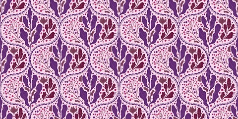 Autum Winter Pattern Background Illustration For Cover, Banner, Notes. Fall Winter Aesthetic Background.  Plant And Flower Pattern Background.