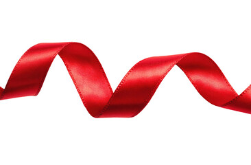 Red ribbon, glossy, elegant, swirling
