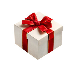 Fototapeta premium Gift box with red ribbon, isolated on transparent background