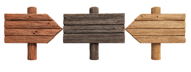 Three rustic wooden directional signs (2)