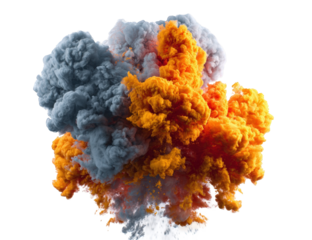 Explosive cloud of colored smoke
