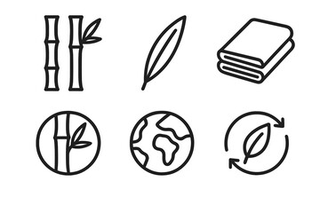 Bamboo products and sustainability symbols representing eco-friendly choices and materials in a minimalistic design
