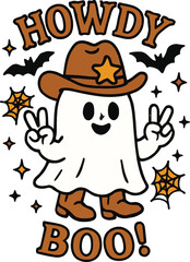 halloween card with a ghost