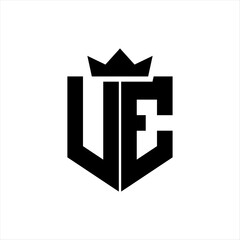 UE Vector image of a shield with a sharp geometric style and a pointed crown