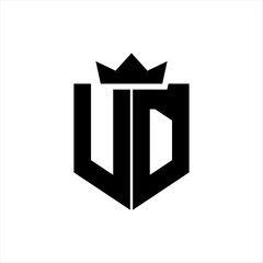 UD Vector image of a shield with a sharp geometric style and a pointed crown