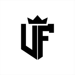 UF Vector image of a shield with a sharp geometric style and a pointed crown